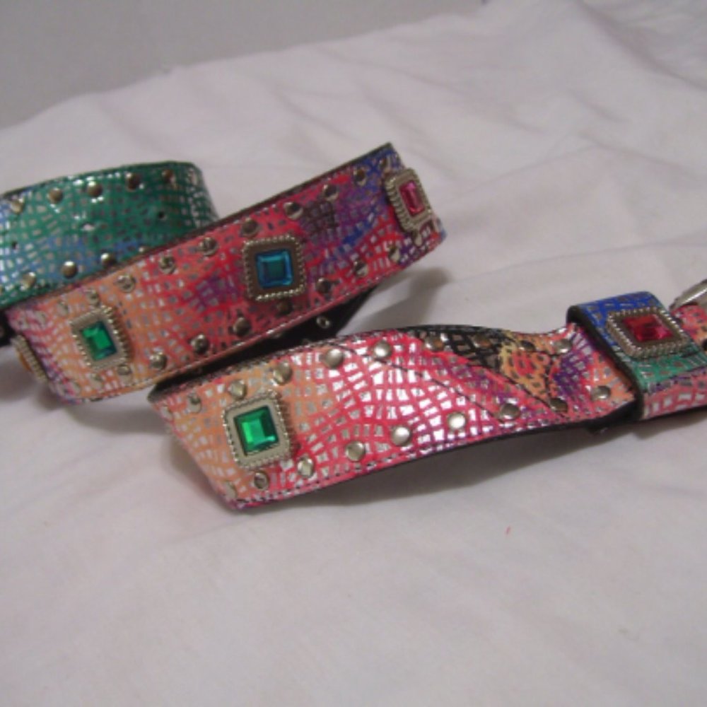 Dakota Vegan Belt Metallic Fusion Of Colors Women's Belt Multi Colors of  Peach